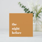 Minimale Ochre Gold Typography Wedding Rehearal Kaart (Staand voorkant)