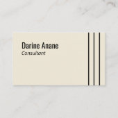 Minimale Off white & Black Striped Professional Visitekaartje (Voorkant)