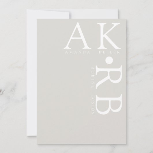 Minimale officiële uitnodiging voor bruiloft (Achterkant)