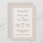 Minimale officiële uitnodiging voor bruiloft (Voorkant / Achterkant)