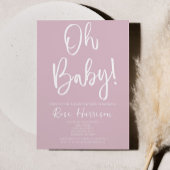 Minimale Oh Baby! Roze Baby Girl Baby shower Kaart