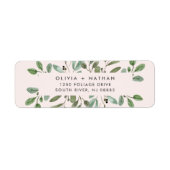 Minimale olievlek | Blush roze bruiloft Etiket (Voorkant)