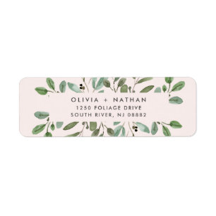 Minimale olievlek   Blush roze bruiloft Etiket