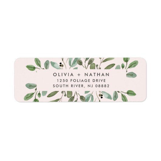 Minimale olievlek | Blush roze bruiloft Etiket (Voorkant)