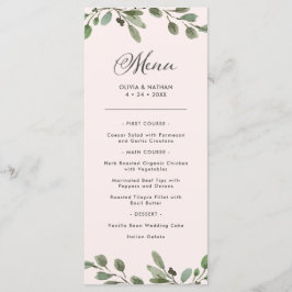 Minimale olievlek | Blush roze bruiloft Menu