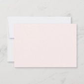 Minimale olievlek | Blush roze bruiloft RSVP Kaartje (Achterkant)