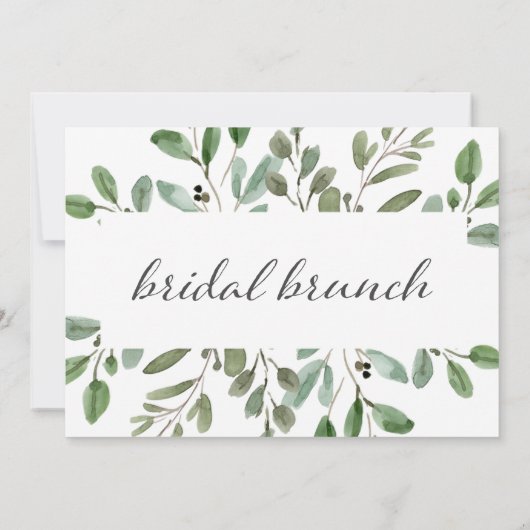 Minimale olievlek | Bridal Brunch Kaart (Achterkant)
