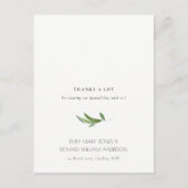 Minimale olievlek Greenery Wedding Bedankt Briefkaart (Voorkant)