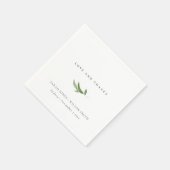 Minimale olievlek Greenery Wedding Bedankt Servet (Hoek)