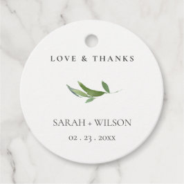 Minimale olievlek Greenery Wedding Love & Bedankt Bedankjes Labels