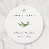 Minimale olievlek Greenery Wedding Love & Bedankt Bedankjes Labels (Voorkant)