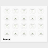 Minimale olievlek Greenery Wedding Love & Bedankt Ronde Sticker (Vel)