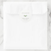 Minimale olievlek Greenery Wedding Love & Bedankt Ronde Sticker (Tas)