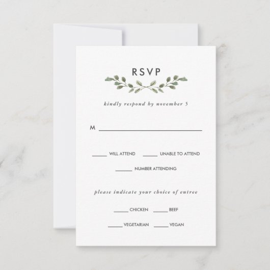 Minimale olievlek | Keuze uit weddenschappen RSVP Kaartje (Voorkant)