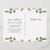 Minimale olievlek met goudolie | Verplaatsingsaank Folie Uitnodiging Briefkaart (Achterkant)