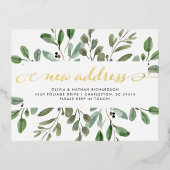 Minimale olievlek met goudolie | Verplaatsingsaank Folie Uitnodiging Briefkaart (Voorkant)