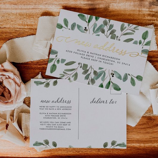 Minimale olievlek met goudolie | Verplaatsingsaank Folie Uitnodiging Briefkaart