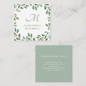 Minimale olievlek | Monogram Vierkante Visitekaartje (Voorkant / Achterkant)