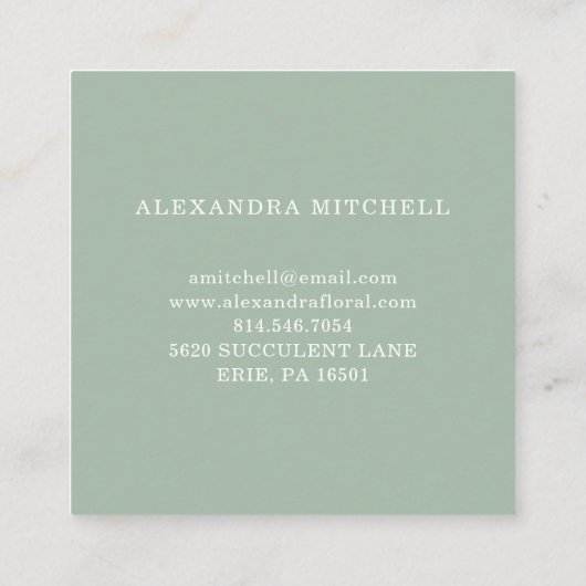 Minimale olievlek | Monogram Vierkante Visitekaartje (Achterkant)