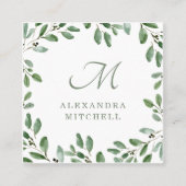 Minimale olievlek | Monogram Vierkante Visitekaartje (Voorkant)