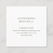 Minimale olievlek | Monogram Vierkante Visitekaartje (Achterkant)