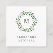 Minimale olievlek | Monogram Vierkante Visitekaartje (Voorkant)