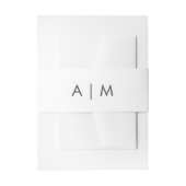 Minimale olievlek | Monogram witte bruiloft Uitnodigingen Wikkel (Voorkant Voorbeeld)