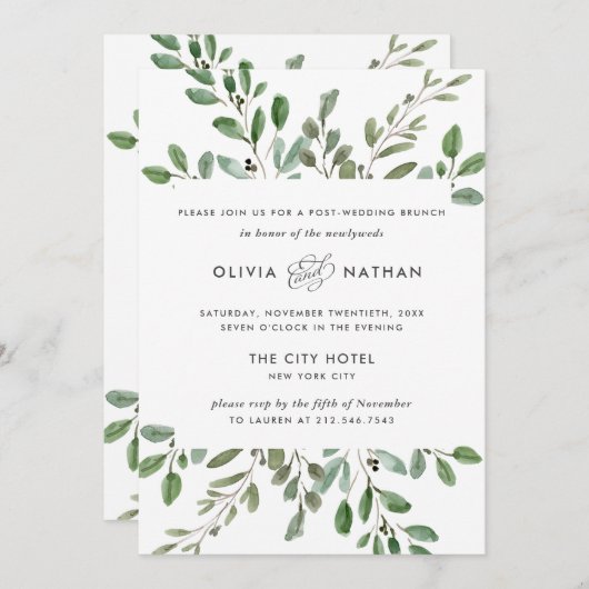 Minimale olievlek | Post Wedding Brunch Kaart (Voorkant / Achterkant)