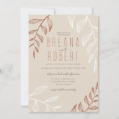 Minimale olievlek Rust Cream Wedding Kaart (Voorkant)