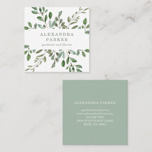 Minimale olievlek vierkante visitekaartje (Voorkant / Achterkant)