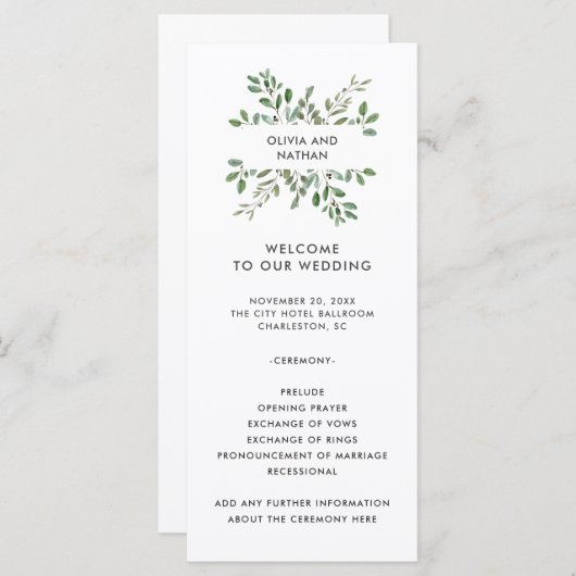 Minimale olievlek | Weddenschap Programmakaart (Voorkant / Achterkant)