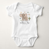 Minimale Olifant Moeder Baby Eerste Moederdag Romper (Voorkant)