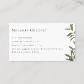 Minimale olijfboomtak visitekaartje (Achterkant)