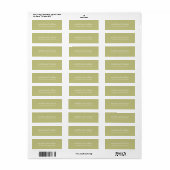 Minimale Olijfgroene bruiloft gepersonaliseerd Etiket (Full Sheet)