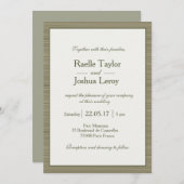 Minimale olijfgroene strepen moderne, ingevroren b kaart (Voorkant / Achterkant)