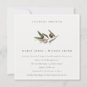 Minimale olijftak blad bruiloft uitnodiging (Voorkant)