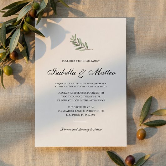 Minimale Olijftak | Elegant Kaart