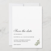 Minimale Olijftak Save the Date Kaart (Voorkant)