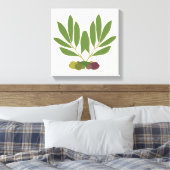 Minimale olijven en bijkantoren. canvas afdruk (Insitu (Slaapkamer))