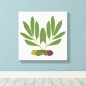 Minimale olijven en bijkantoren. canvas afdruk (Insitu (Houten vloer))