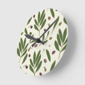 Minimale olijven en bijkantoren - naadloos patroon ronde klok (Hoek)