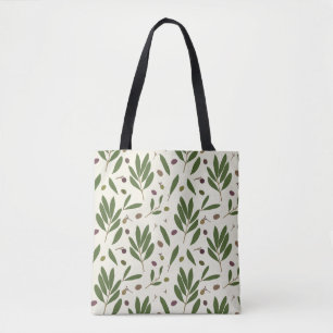Minimale olijven en bijkantoren - naadloos patroon tote bag