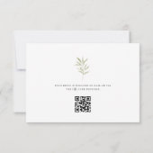 Minimale Olive Branch Wedding RSVP Kaart (Achterkant)