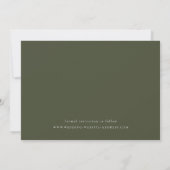 Minimale Olive Green Weddenfoto Save The Date (Achterkant)