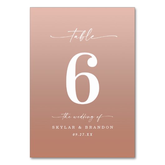 Minimale ombre Terracotta & Blush Pink Wedding Kaart (Achterkant)