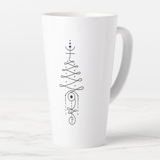 Minimale onalome doodle latte mok (Rechterhoek)