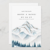 Minimale online berg save the date (Voorkant / Achterkant)