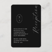 Minimale ontvangst van zwart-wit monogram bruiloft informatiekaartje (Voorkant)