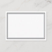 Minimale ontvangst van zwarte en witte bruiloft informatiekaartje (Achterkant)