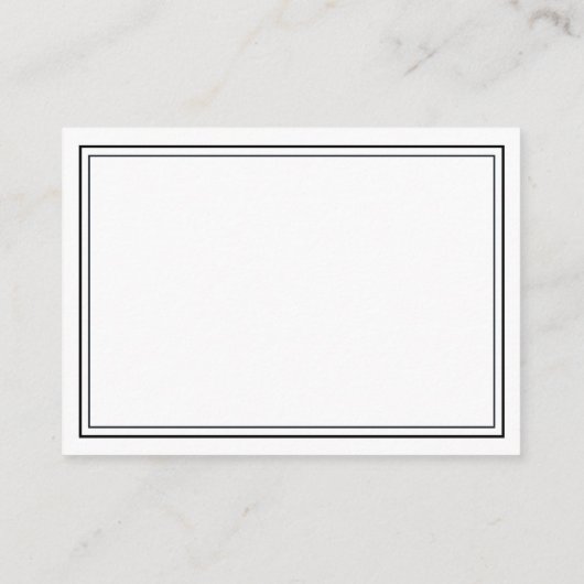 Minimale ontvangst van zwarte en witte bruiloft informatiekaartje (Achterkant)